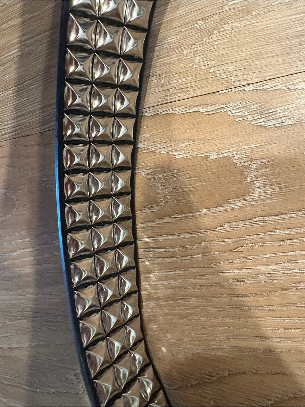 Black Studded Leather Belt - Silver Pyramid Hardware
